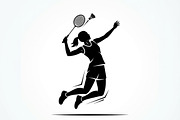 60 Badminton Player Smash Silhouette, a Person Illustration by Amazin_art (Thumbnail 6 of 42)