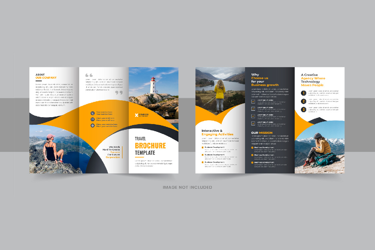 Travel agency trifold brochure, a Brochure Template by Pavel_design