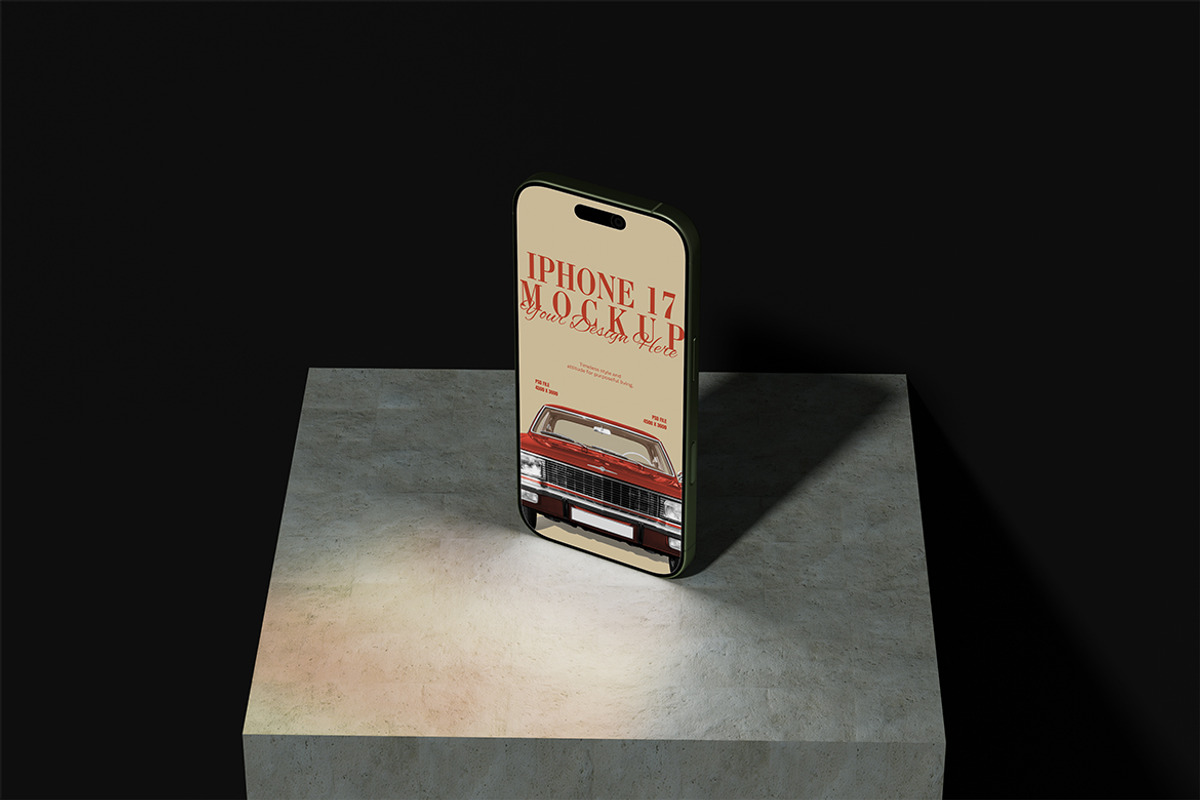 iPhone 17 Mockup, an iPhone Mockup by HanaSaka_Studio (Photo 3 of 5)