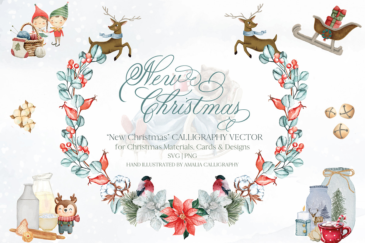 Christmas Lettering Clipart, an Object Graphic by Amalia Calligraphy (Photo 8 of 9)
