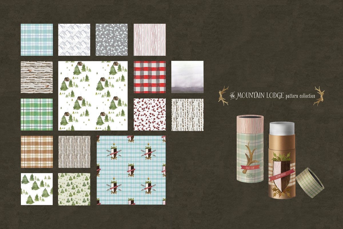 Woodland Mountain Lodge Bundle, an Illustration by KLUGE+CO (Photo 5 of 14)