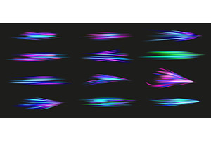 Abstract neon speed lines. Glowing, an Illustration by winwin.art