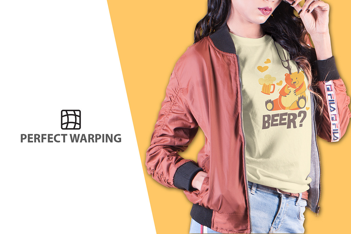 Female t-shirt Mockup-V-2-007, a Shirt Mockup by designvillage (Photo 4 of 6)