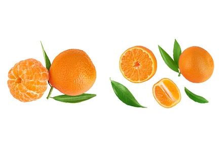Tangerine or clementine with green
