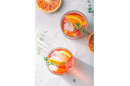 Red cocktail with Campari or bitter