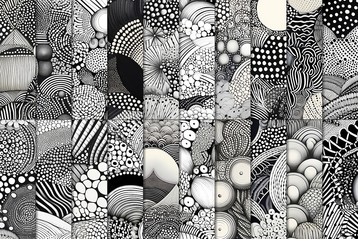 20 Seamless Zentangle Zen Patterns, a Pattern Graphic by Nordic Design (Photo 4 of 9)