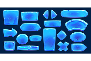 Blue winter ice crystal interface, an Illustration by Vector Tradition