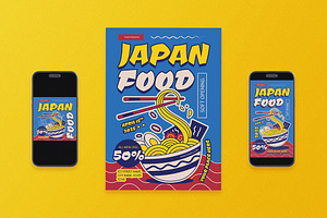 Soft Opening Japan Food Flyer Set, a Flyer Template by Aiyari Graphic