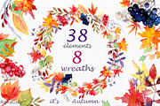 It's Autumn Watercolor Clipart, a Decorative Illustration by AqwaColor (Thumbnail 1 of 4)
