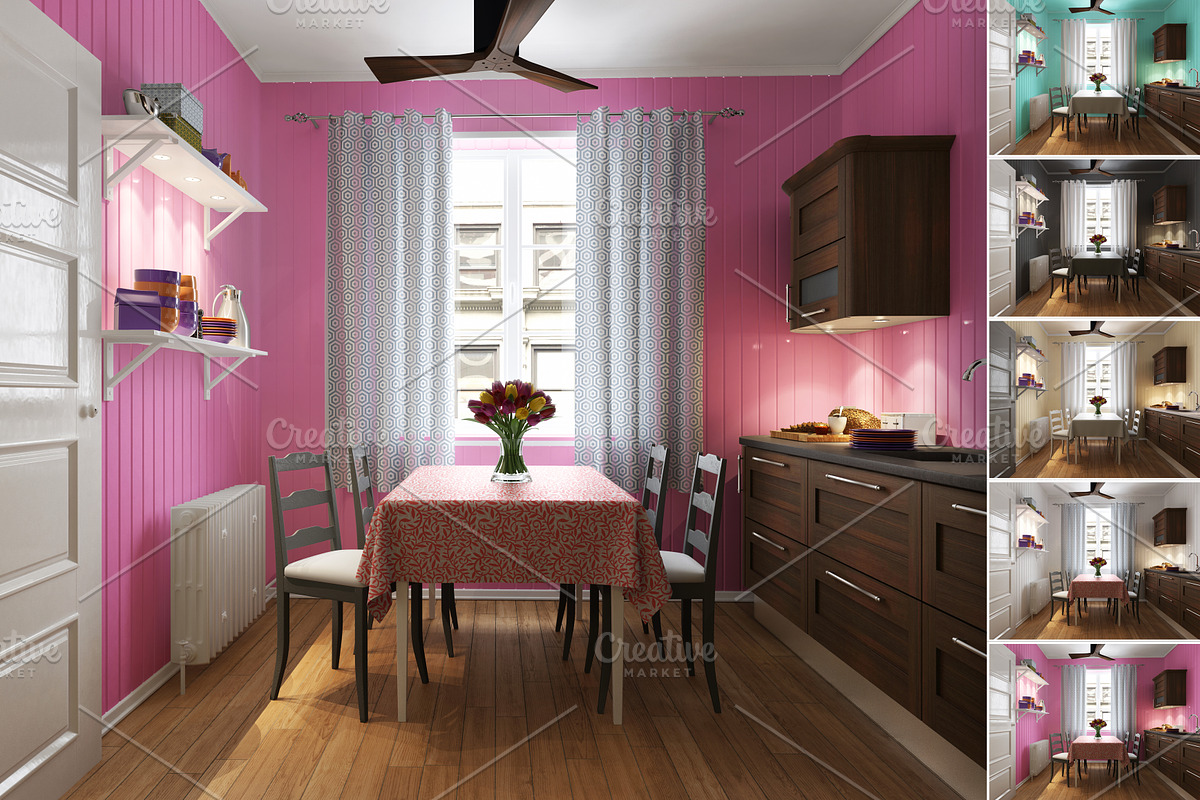 Kitchen Curtain Mock-up, a Household Mockup by IsometricWorld (Photo 9 of 9)