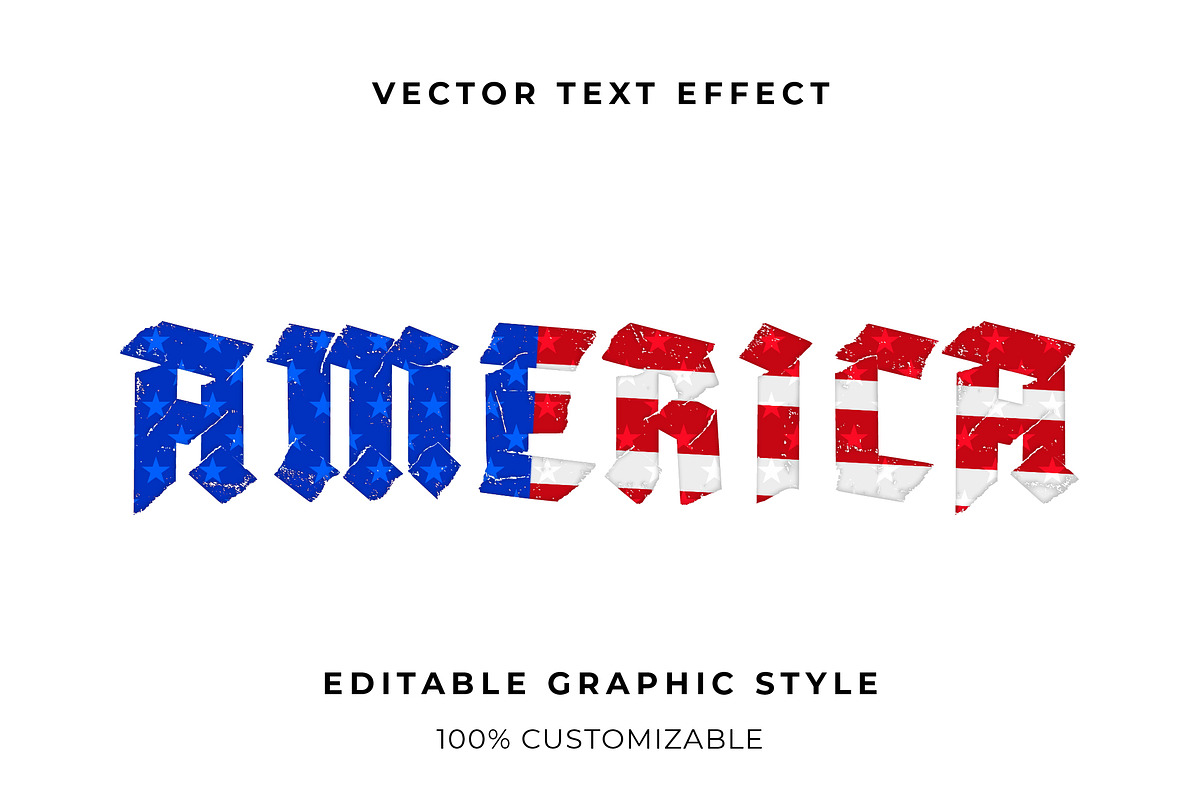 Grunge USA Flag Text Effect