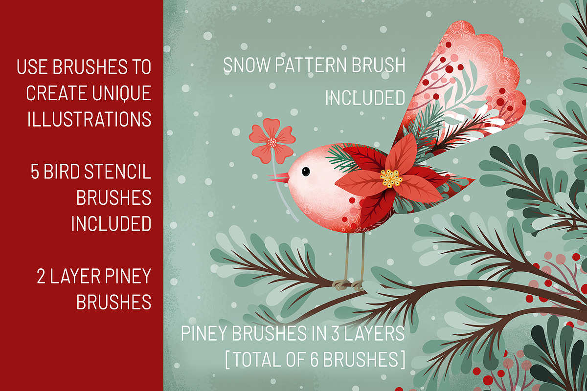 Christmas Procreate Asset Kit &, a Brushes & More by DeloresArt (Photo 4 of 14)