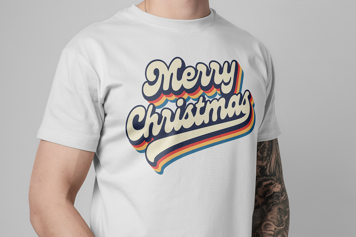 Retro Christmas Typography, a Seasonal Illustration by Kusumaillustration (Photo 3 of 7)