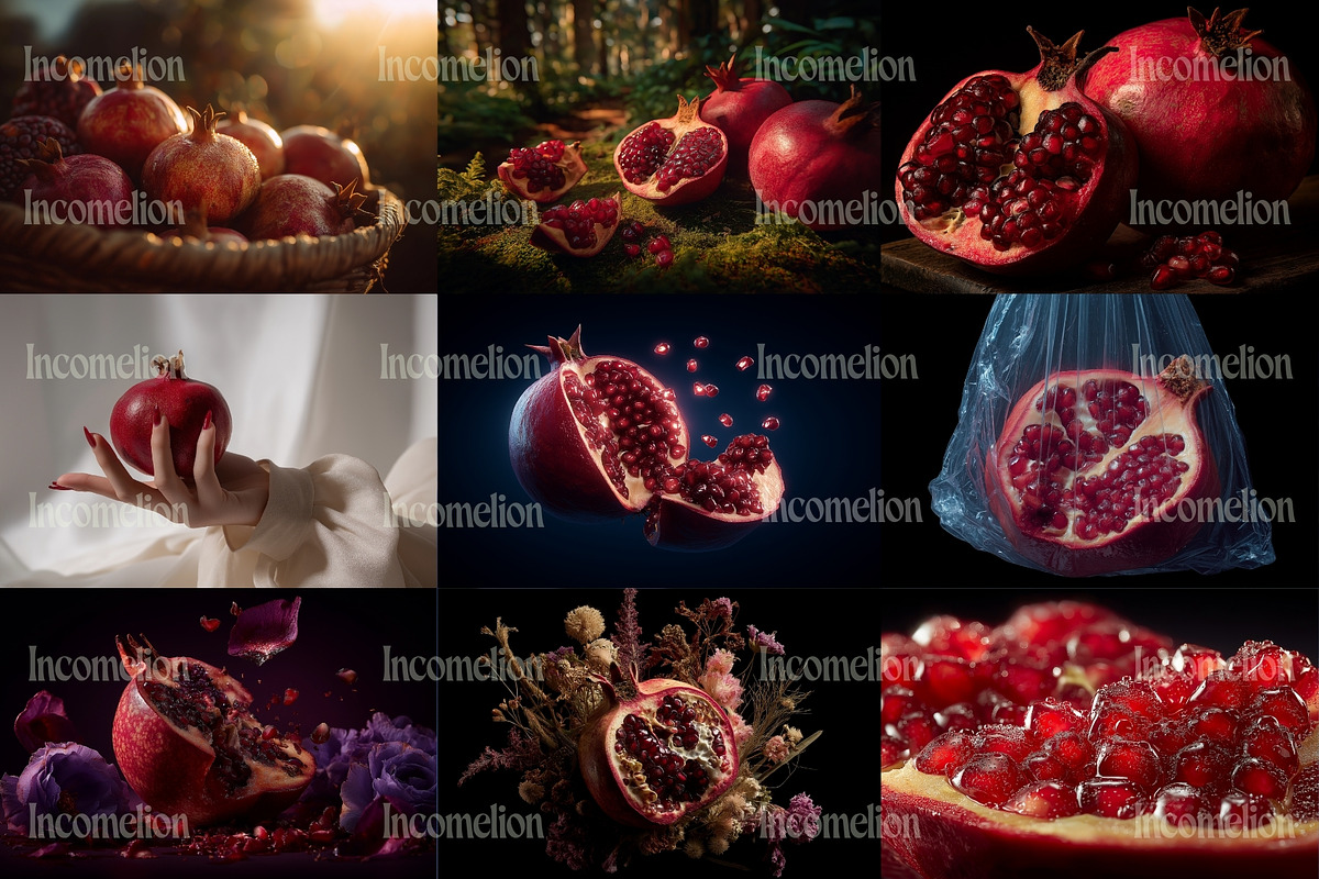40 Editorial Pomegranate Photos, a Food Illustration by Incomelion (Photo 2 of 12)