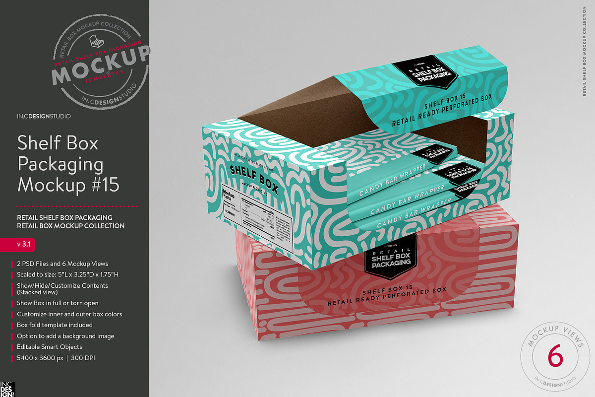 Retail Shelf Box 15 Packaging Mockup, a Packaging Mockup by INCDesign (Photo 1 of 6)