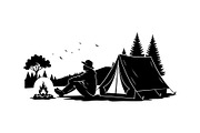 Wild Camping Silhouette Set, an Object Graphic by yasushie (Thumbnail 5 of 6)
