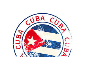 Cuba Sign, Vintage Grunge Imprint