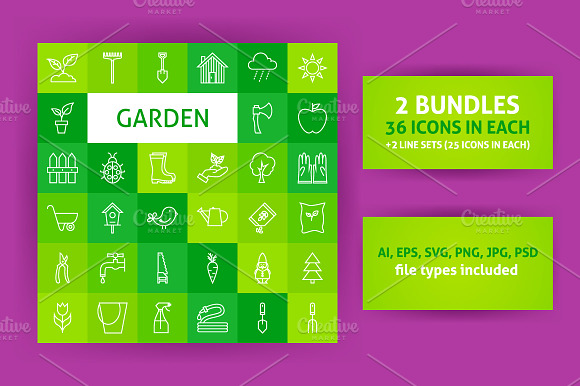 Garden Line Art Icons