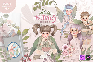 Little Fairies Clipart Collection