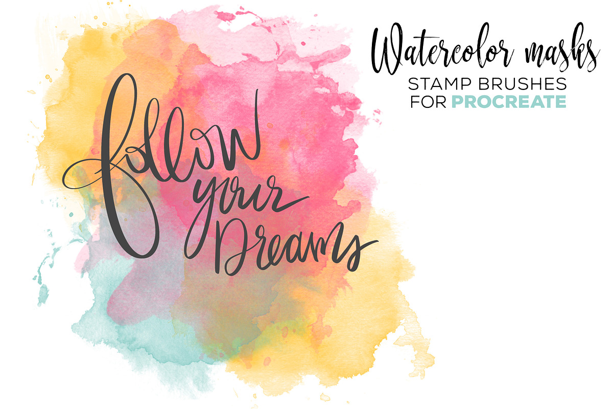 Procreate Watercolor Brush Stamps, a Brush Add-On by Studio Kitsch (Photo 5 of 9)