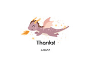 Cute dragon girl clipart, an Animal Illustration by JulzaArt (Thumbnail 6 of 6)