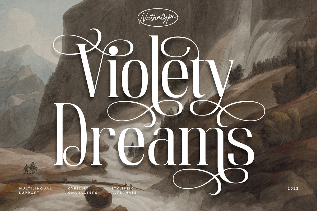 Violety Dreams, a Serif Font by Nathatype (Photo 1 of 10)