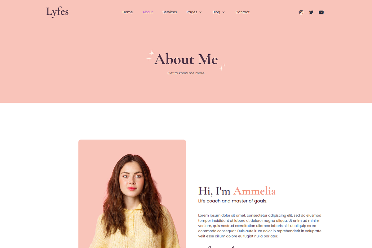 Feminine Life Coach Speaker Template, a Landing Page Template by MasterDesigns (Photo 3 of 9)