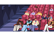 People watch movie in cinema banner, a Person Illustration by PaperTrident (Thumbnail 3 of 4)