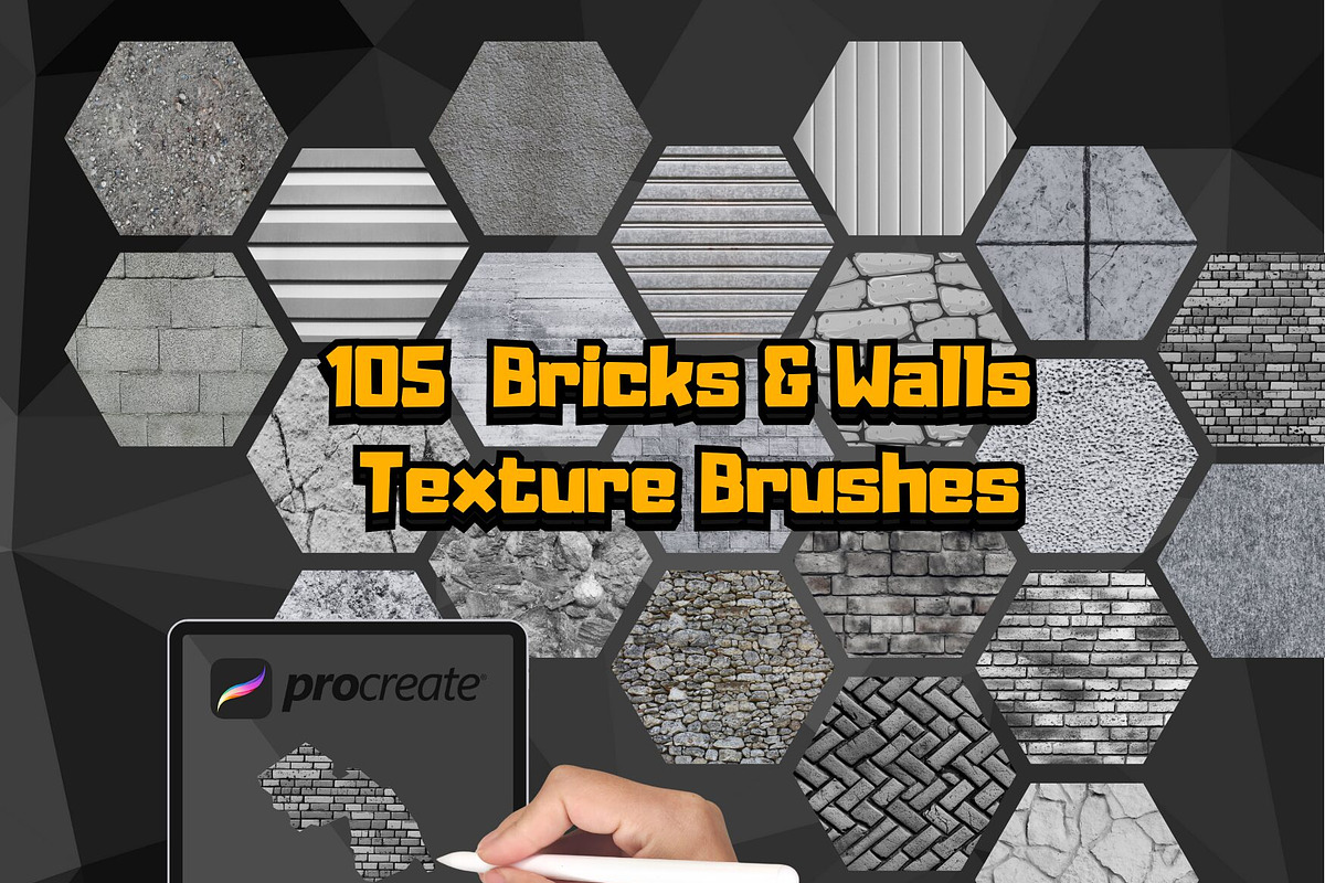 105 Bricks & Walls Procreate Brushes, a Brush Add-On by Torus1 (Photo 1 of 4)