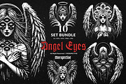 10 Bundle Dark Art Angel Eyes Women, an Illustration by Morspective (Thumbnail 1 of 7)