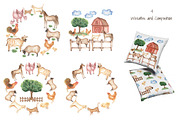Watercolor Farm life, an Animal Illustration by MayaNavits (Thumbnail 5 of 10)