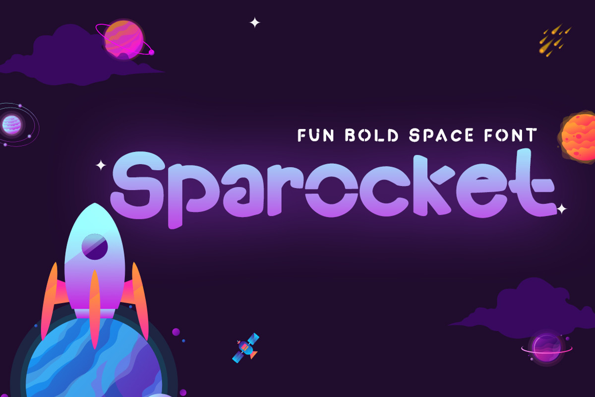 Sparocket - Adventure Space Font, a Blackletter Font by Dhabee (Photo 1 of 8)