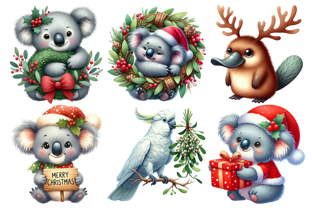 Australia Christmas Clipart Bundle, an Illustration by Pixels.Craft (Photo 2 of 7)