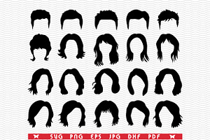 SVG Hairstyles, Black Templates, an Object Graphic by DesignStudioRM