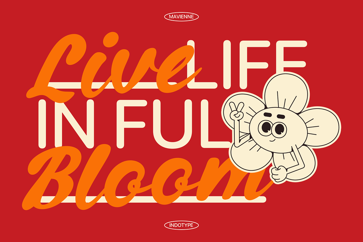 Mavienne - Retro Script Bold Font, a Script Font by Indotype Foundry (Photo 4 of 10)
