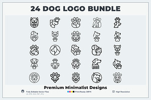 Minimal Outline Dog Logos, a Branding & Logo Template by Vectorium Studio