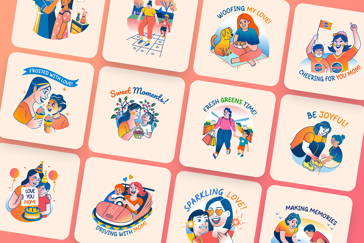 Mothers Day Stickers, an Emoji Icon by Vectors Market (Photo 6 of 9)