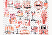 Bachelorette Party Clipart Set, a Person Illustration by GlamArtZhanna (Thumbnail 6 of 8)