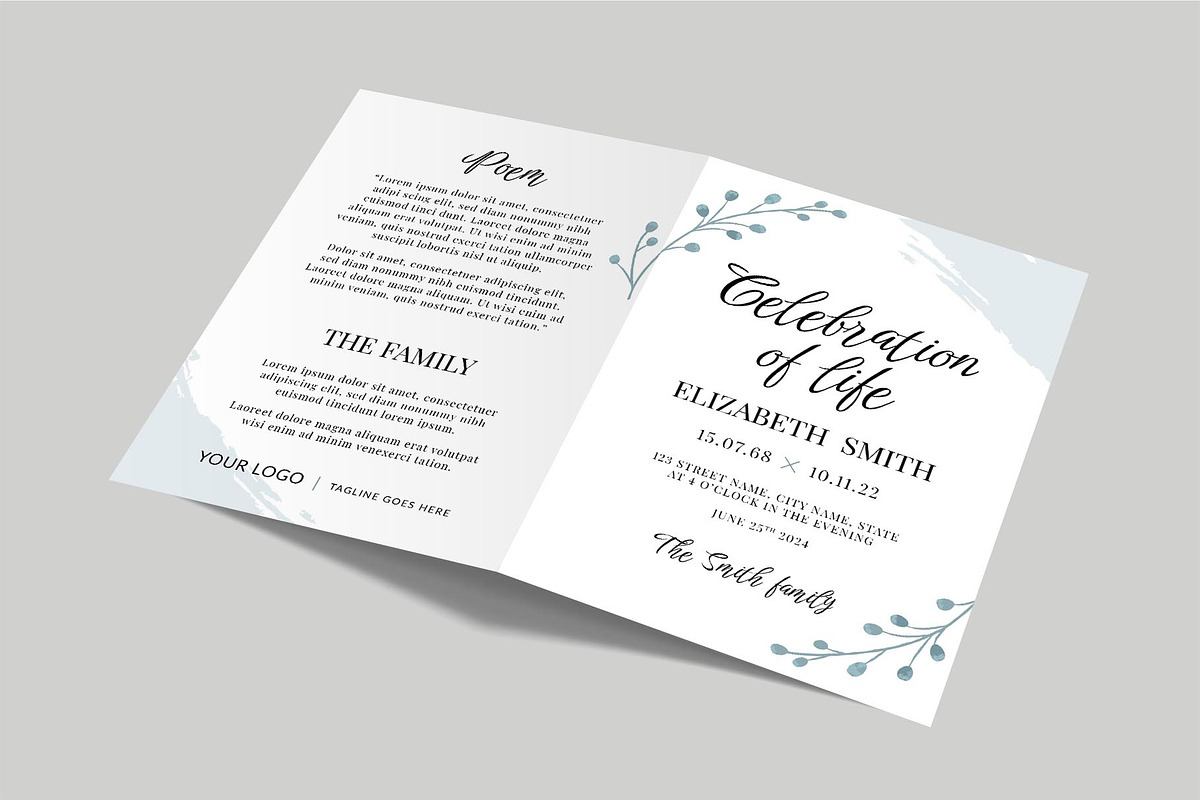 Simple Funeral Program Brochure, a Flyer Template by BrandPacks (Photo 5 of 8)