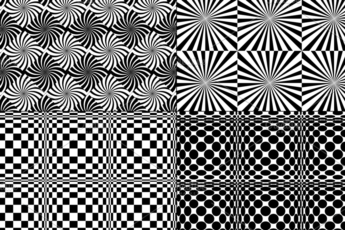 Black & White Op Art Patterns preview 4