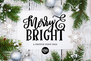 MERRY & BRIGHT Christmas Font Duo