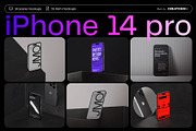 iPhone 14 pro mockups - v1, an iPhone Mockup by Creatoom (Thumbnail 1 of 12)