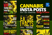 Social Media Cannabis Posts Pack, a Social Media Template by Maioriz Shop (Thumbnail 2 of 5)