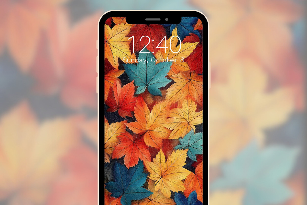 Fall Leaves Phone Wallpapers, a Graphic by Kalindiprints (Photo 6 of 6)