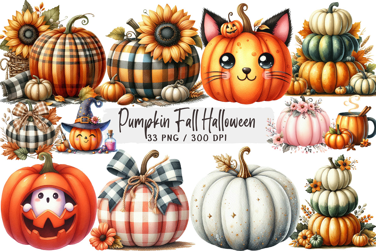 Pumpkin Clipart Fall Clipart Hallowe, an Illustration by DreamArtGraphic (Photo 1 of 4)
