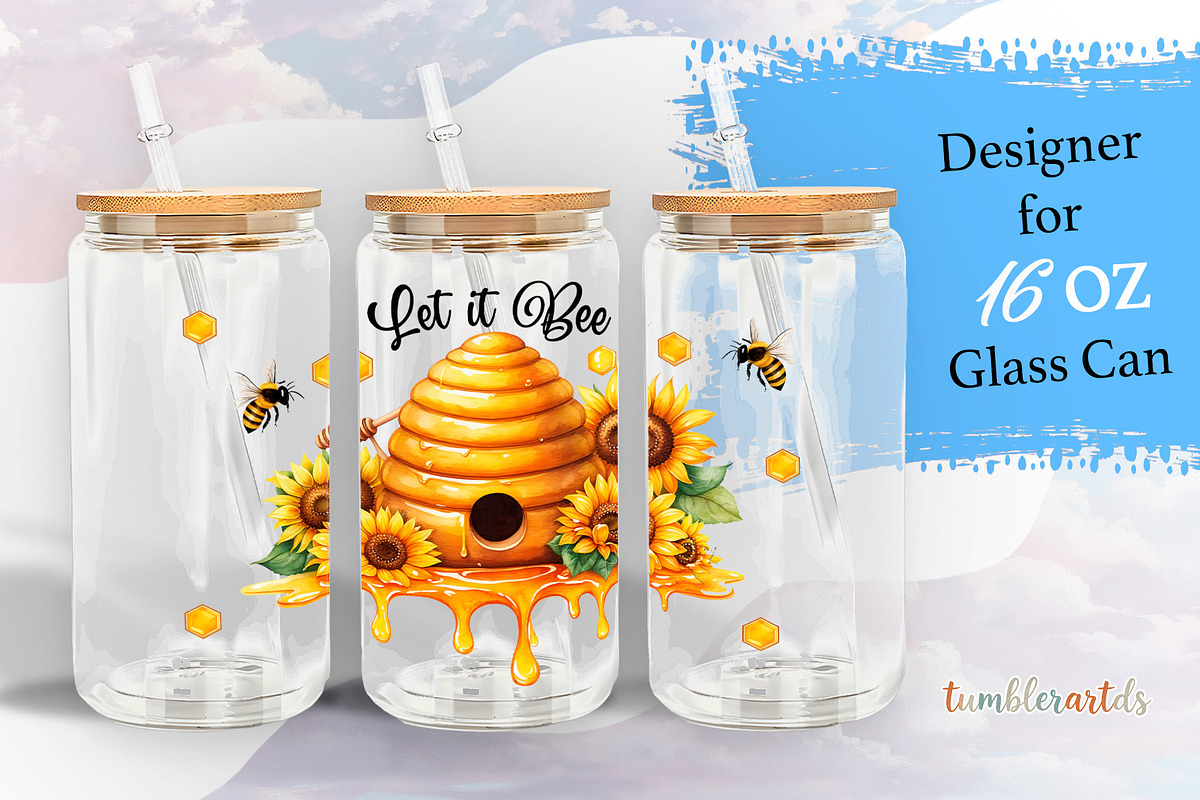 Let it Bee Honey Sunflower PNG, a Pattern Graphic by TumblerArtDS (Photo 1 of 3)