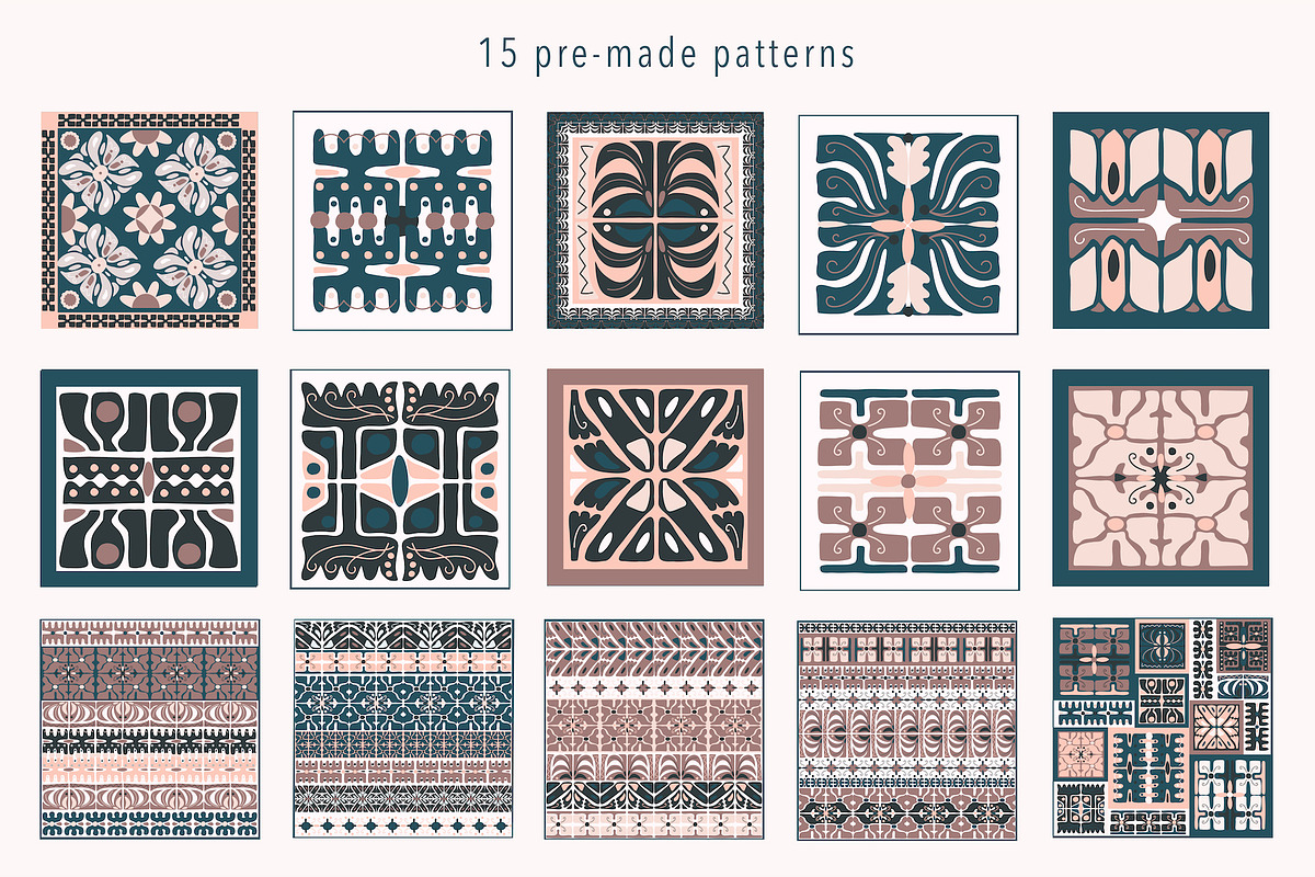 Folk Art patterned Brushes for AI, a Brush Add-On by yana.tasha (Photo 4 of 5)
