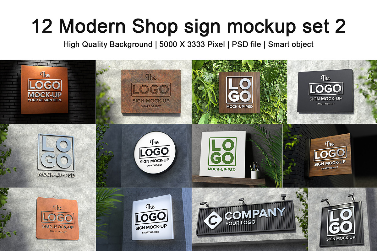 Shop sign mockup Set 2, a Product Mockup by S_design (Photo 1 of 11)
