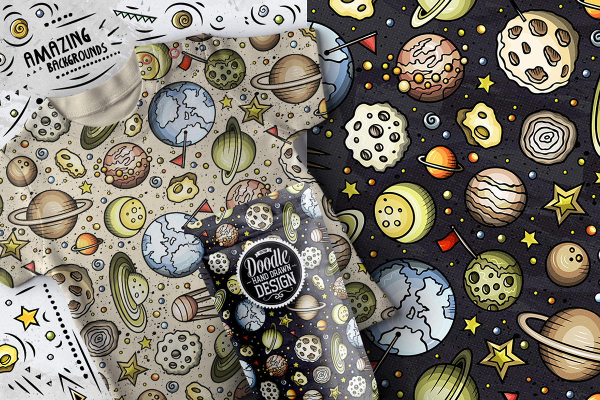 Space Doodle Seamless Patterns, a Pattern Graphic by BALABOLKA (Photo 8 of 8)