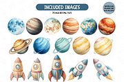 Space Astronauts Clipart Set, a Person Illustration by TatiMockup (Thumbnail 3 of 7)